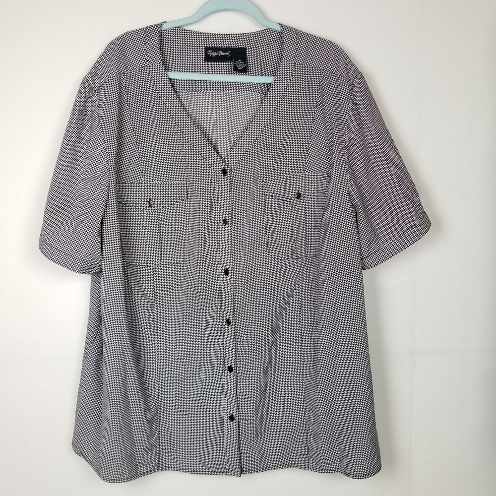 Maggie Barnes Houndstooth Blouse 4X